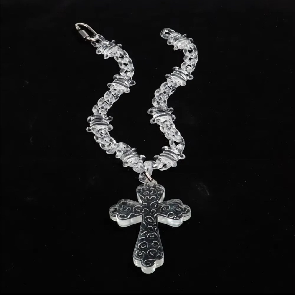 Acrylic Streetwear Necklace Clear